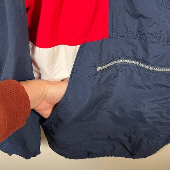 Vintage L.L. Bean Anorak Quarter Zip Jacket Mens Size Large Blue Red Made In USA - Picture 7 of 12